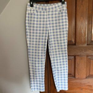 Isaac Mizrahi Live! True Denim Gingham Pull on Straight Jean, Size P 0